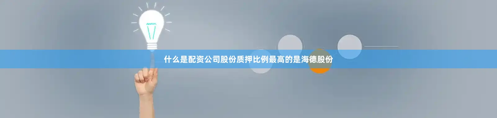 什么是配资公司股份质押比例最高的是海德股份